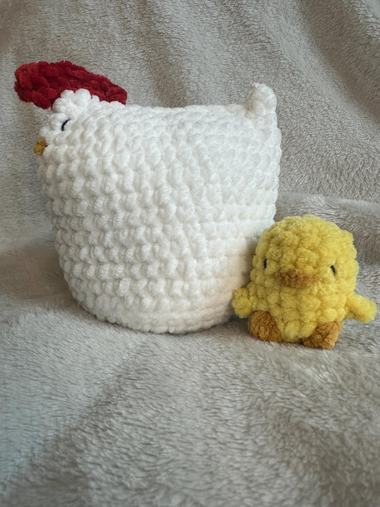 Poule et son poussin